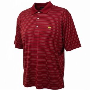 Amen Corner Augusta Masters 100% Pima Cotton Red Striped Polo Shirt - Size XL